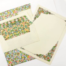 Italian Stationery Letter Writing Set in Portfolio ~ 10 sheets + 10 envelopes ~ Florentine Cornucopia